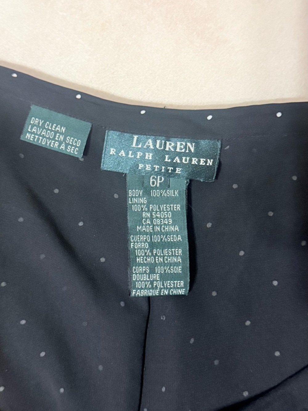 Ralph Lauren Black with Small White Dot Print wide leg palazzo pant 6P - Picture 4 of 4